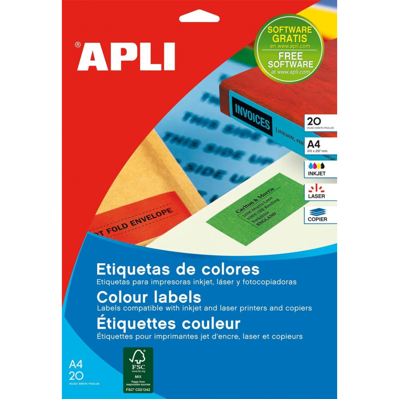 Apli Agipa – Pochette Étiquettes Adhésives Jaunes Multi-Usages – 210 x 297 mm – Certifié FSC – 20 Étiquettes Apli Agipa – Pochette Étiquettes Adhésives Jaunes Multi-Usages – 210 x 297 mm – Certifié FSC – 20 Étiquettes