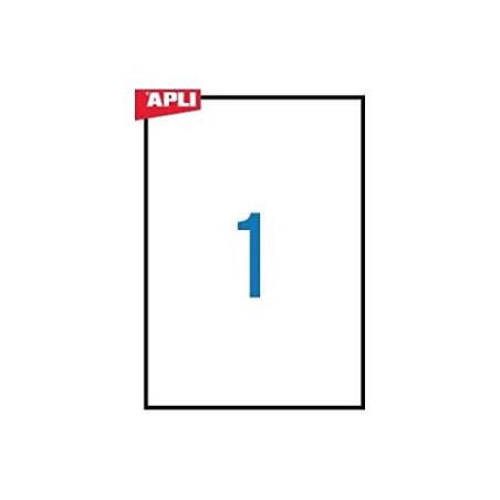 Apli Agipa – Pochette Étiquettes Adhésives Jaunes Multi-Usages – 210 x 297 mm – Certifié FSC – 20 Étiquettes
