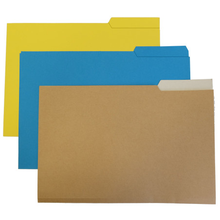 Ybarra 400018732 Boîte de 50 Sous dossiers languette droit Jaune