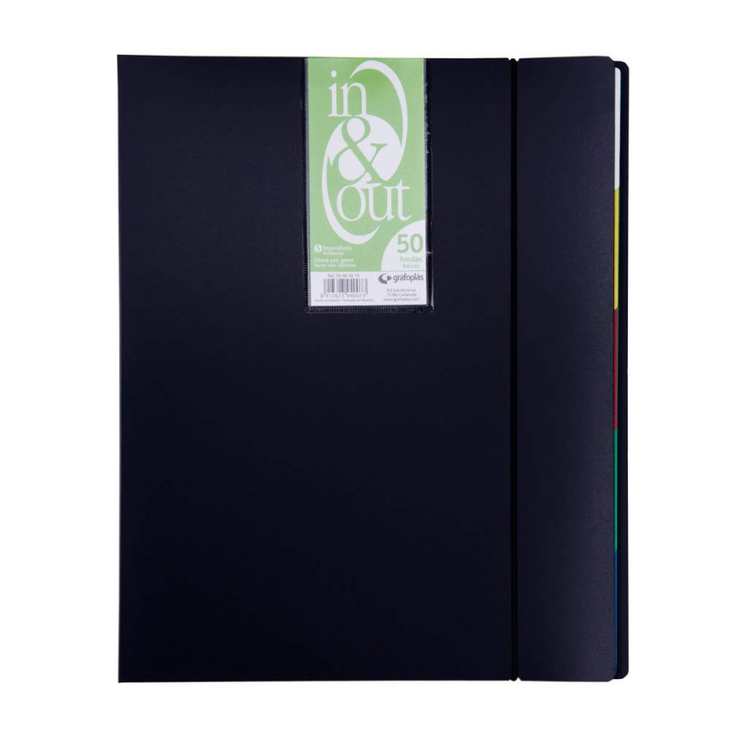Grafoplás 39405010 Classeur avec 50 pochettes Système in & out Noir Format A4