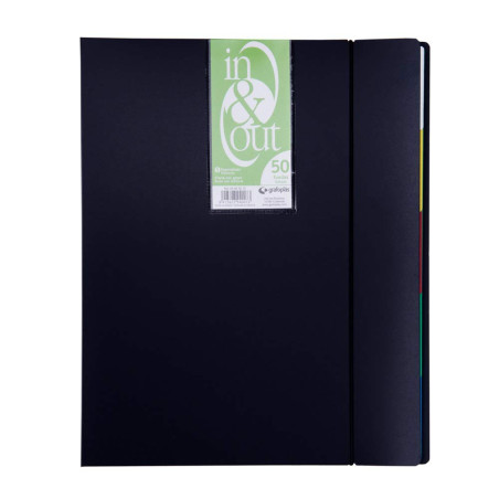 Grafoplás 39405010 Classeur avec 50 pochettes Système in & out Noir Format A4