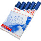 edding 800 Marqueur permanent - bleu - 5 stylos - pointe biseautée 4-12 mm - pour des marquages larges - sèche vite, résiste à l edding 800 Marqueur permanent - bleu - 5 stylos - pointe biseautée 4-12 mm - pour des marquages larges - sèche vite, résiste à l
