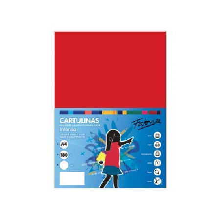 Fabrisa 15 - Cartoncino, confezione da 50 pezzi, colore rosso