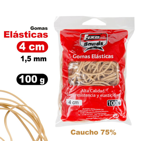 Fixo 45040 Paquet 100 g d’élastiques 1,5 mm x 4 cm