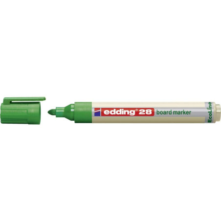 edding 28 EcoLine Marqueur pour tableaux blancs - vert - 1 stylo - pointe ronde 1,5-3 mm - feutre effaçable - pour tableaux blan