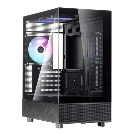 SilverStone Technology SST-LD04-B-ARGB - Série Lucid Châssis Micro-ATX panoramique avec Champ de Vision spectaculaire de 270°, L