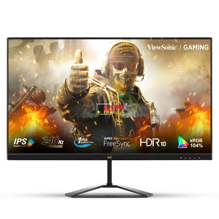 ViewSonic VX2779A-HD-PRO Écran Gaming 27 Pouces, FHD Moniteur de Jeu 1080p, 240 Hz, 1ms MPRT, AMD FreeSync, HDR10, HDMI, DP