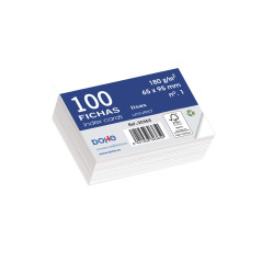 DOHE - Fiches cartonnées offset blanches de 180 g, unies - nº 1 - 65 x 95 mm