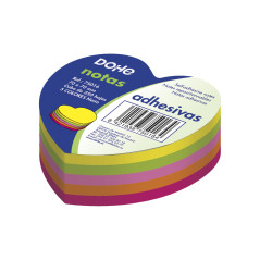 DOHE - Cubes de notes autoadhésives en forme de cœur - 70 x 70 mm - 250 feuilles