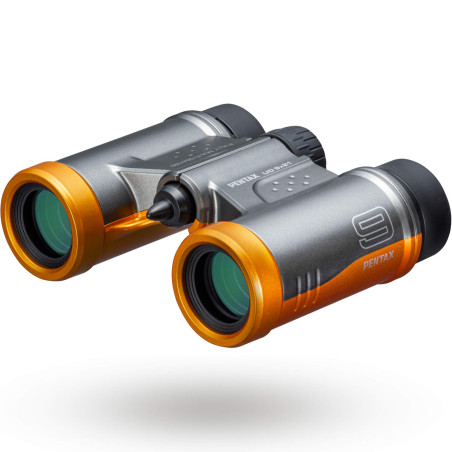 PENTAX Jumelles UD 9x21 - Gris et Orange Un Champ de Vision Lumineux et Clair, Corps léger avec Prisme de Toit, Optique multicou