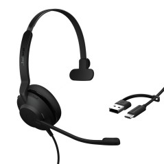 Jabra Evolve2 30 SE Téléphone on Ear Casque Filaire Mono Noir Microphone Réduction du Bruit Réduction du Bruit He