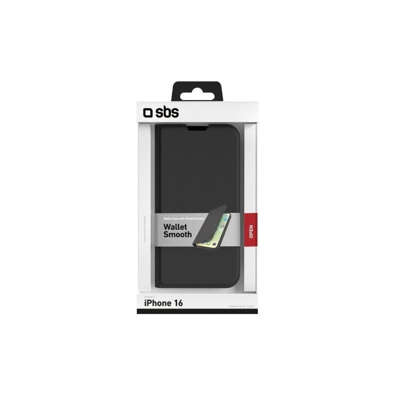 Coque SBS Wallet pour iPhone 16 Pro Noir Coque SBS Wallet pour iPhone 16 Pro Noir