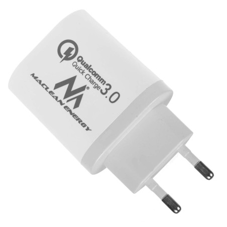 Chargeur Secteur USB Universel QC 3.0 3xUSB Maclean MCE479 Blanc