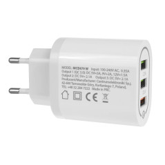 Chargeur Secteur USB Universel QC 3.0 3xUSB Maclean MCE479 Blanc