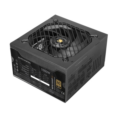 MARS GAMING MPB1000PSI, Alimentation Full Modulaire ATX 1000W, Garantie 10 Ans, 80Plus Gold 90%, Ventilateur SI 14cm, Technologi