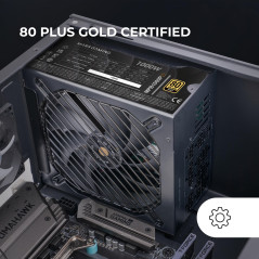 MARS GAMING MPB1000PSI, Alimentation Full Modulaire ATX 1000W, Garantie 10 Ans, 80Plus Gold 90%, Ventilateur SI 14cm, Technologi
