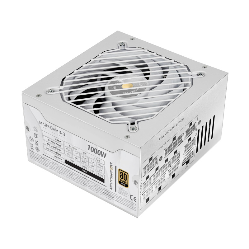MARS GAMING MPB1000PSI, Alimentation Full Modulaire ATX 1000W, Garantie 10 Ans, 80Plus Gold 90%, Ventilateur SI 14cm, Technologi MARS GAMING MPB1000PSI, Alimentation Full Modulaire ATX 1000W, Garantie 10 Ans, 80Plus Gold 90%, Ventilateur SI 14cm, Technologi