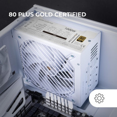 MARS GAMING MPB1000PSI, Alimentation Full Modulaire ATX 1000W, Garantie 10 Ans, 80Plus Gold 90%, Ventilateur SI 14cm, Technologi