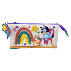 CYPBRANDS CyP Brands-Bluey, trousse à crayons, matériel scolaire, préscolaire, arc-en-ciel, multicolore, produit officiel, multi
