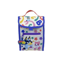 CYPBRANDS Bluey, Sac à goûter, Arc-en-ciel, Rainbow, Sac, Poignées, Durable, Recyclable, Multicolore, Produit officiel