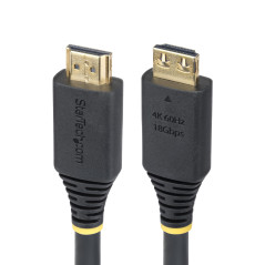 StarTech.com Câble HDMI Haut Débit de 4,5m avec Connecteur à Pince, 4K 60Hz/1440p 144Hz, 18Gbps, UHD HDMI 2.0, TPE