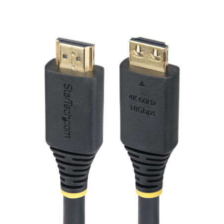 StarTech.com Câble HDMI Haut Débit de 4,5m avec Connecteur à Pince, 4K 60Hz/1440p 144Hz, 18Gbps, UHD HDMI 2.0, TPE