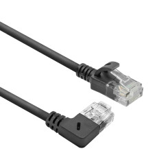 ACT Câble réseau CAT6A coudé à 90° vers la droite, U/UTP LSZH - Câble LAN fin de 3,6 mm - Câble Ethernet flexible avec fiche RJ4