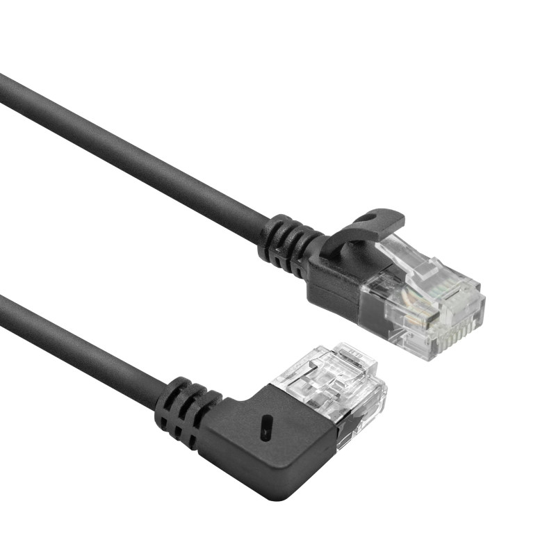 ACT Câble réseau CAT6A coudé à 90° vers la droite, U/UTP LSZH - Câble LAN fin de 3,6 mm - Câble Ethernet flexible avec fiche RJ4 ACT Câble réseau CAT6A coudé à 90° vers la droite, U/UTP LSZH - Câble LAN fin de 3,6 mm - Câble Ethernet flexible avec fiche RJ4