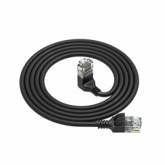 ACT Câble réseau CAT6A coudé à 90° vers le haut, câble LAN U/UTP LSZH fin 3,6 mm, câble Ethernet flexible avec fiche RJ45, pour