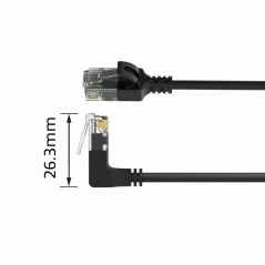 ACT Câble réseau CAT6A coudé à 90° vers le haut, câble LAN U/UTP LSZH fin 3,6 mm, câble Ethernet flexible avec fiche RJ45, pour 