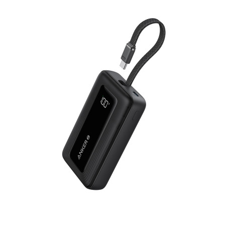 Anker Zolo Batterie Externe, Power Bank Haute Vitesse 10000mAh 30W, Câble USB-C Intégré, 1 Port USB-C & A, pour iPhone 17/17 Pro