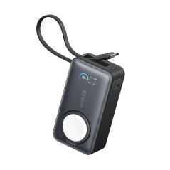 Anker Batterie Externe Magnétique 10000 mAh PD 35W avec câble USB-C intégré, Power Bank Charge Rapide, pour Apple Watch, iPhone