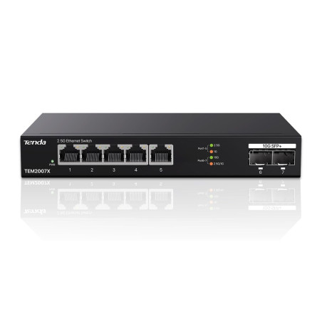 Tenda Switch 2,5 Gigabit, commutateur Ethernet 5 Ports 2,5G, 2 Ports SFP+ 10 Gbit/s, commutateur LAN Ethernet 2,5 Gigabit Non gé