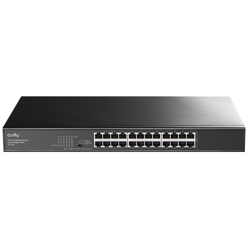 Cudy GS1024E Switch Gigabit Smart Managed 24 Ports, Plug & Play, Boîtier Métal Robuste, Ports Blindés, QoS, VLAN, IGMP, LAG, Mon Cudy GS1024E Switch Gigabit Smart Managed 24 Ports, Plug & Play, Boîtier Métal Robuste, Ports Blindés, QoS, VLAN, IGMP, LAG, Mon
