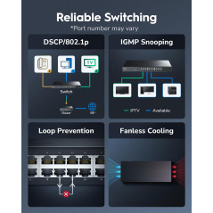 Cudy GS1024E Switch Gigabit Smart Managed 24 Ports, Plug & Play, Boîtier Métal Robuste, Ports Blindés, QoS, VLAN, IGMP, LAG, Mon