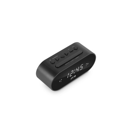 SPC Frodi - Kompakter Radiowecker mit LED-Display, FM-Radio, 10 Speicher und 2 Alarmfunktionen, Radiowecker Digital - Schwarz