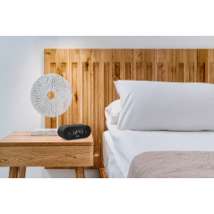 SPC Frodi - Kompakter Radiowecker mit LED-Display, FM-Radio, 10 Speicher und 2 Alarmfunktionen, Radiowecker Digital - Schwarz