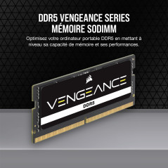 CORSAIR Vengeance SODIMM DDR5 RAM 24Go (1x24Go) 5600MHz CL48-48-48-90 1.1V Intel XMP 3.0 Mémoire des Ordinateurs Portables – Noi