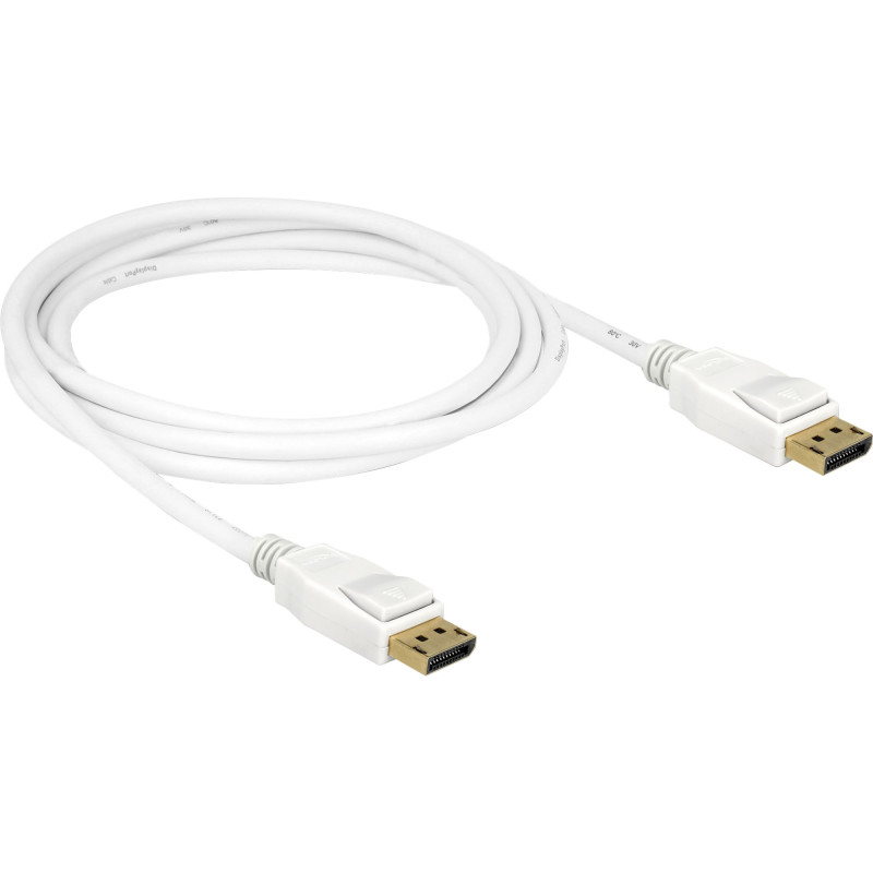 DELOCK 2M, 2XDISPLAYPORT DISPLAYPORT BLANCO