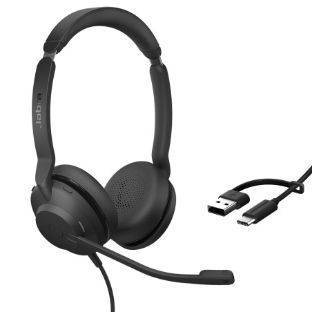 Jabra Evolve2 30 SE - USB-A/USB-C - Double Casque Filaire certifié pour Microsoft Teams