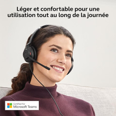 Jabra Evolve2 30 SE - USB-A/USB-C - Double Casque Filaire certifié pour Microsoft Teams