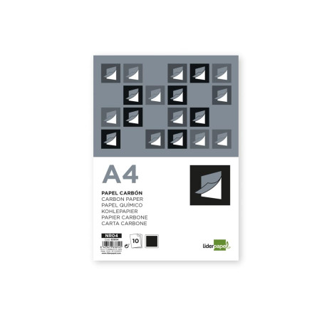 Papier carbone Liderpapel noir taille DIN A4 sachet de 10 feuilles