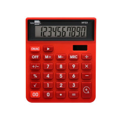 Calculatrice Liderpapel XF22 10 Chiffres Solaire et Piles Couleur Rouge 127 x 105 x 24 mm