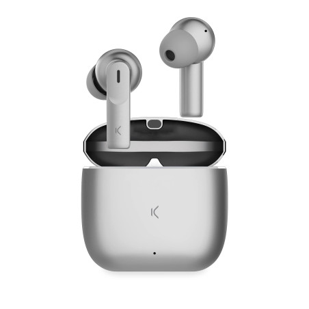 KSIX Meteor Écouteurs sans Fil Bluetooth, appels HD, Annulation de Bruit ENC, étui de Charge métallique, True Wireless Stereo, a