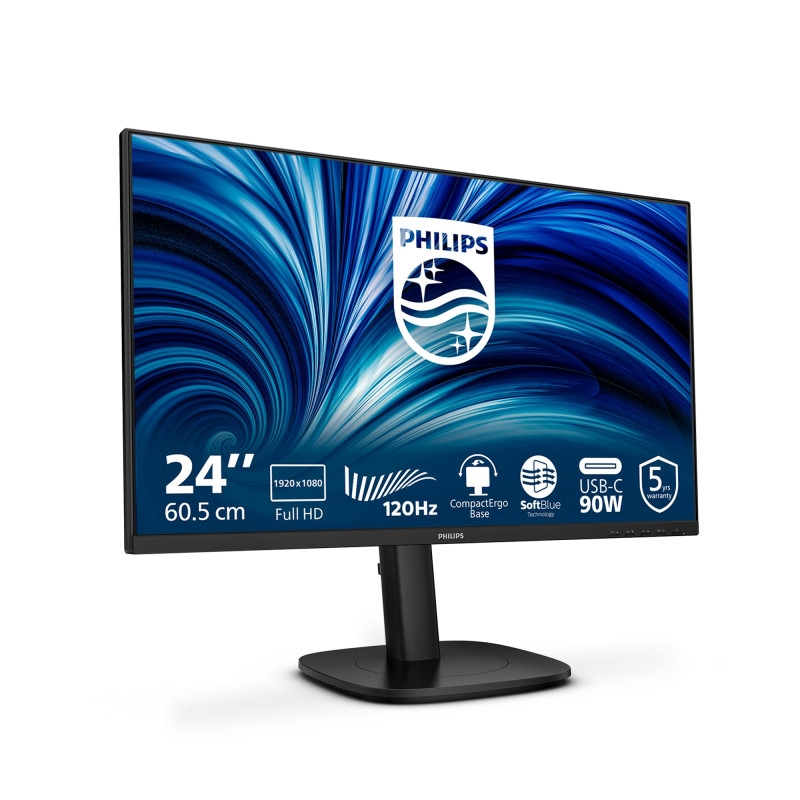 Philips 24B2U3301 - Moniteur Full HD 24 Pouces, réglable en Hauteur 130 mm, Haut-parleurs (1920x1080, 120 Hz, 1x HDMI 1.4, 1. DP Philips 24B2U3301 - Moniteur Full HD 24 Pouces, réglable en Hauteur 130 mm, Haut-parleurs (1920x1080, 120 Hz, 1x HDMI 1.4, 1. DP