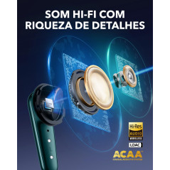 soundcore Liberty 4 Pro, écouteurs sans fil à réduction de bruit, 7 capteurs et réduction de bruit adaptative, chargement 2× plu