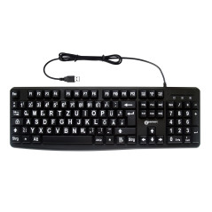 Geemarc KBSV3_BLK_GE Clavier USB Allemand, QWERTZ, Windows® Noir Extragroße Tasten
