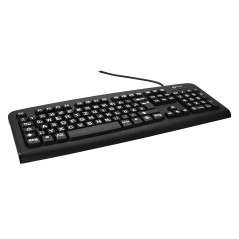 Geemarc KBSV3_BLK_GE Clavier USB Allemand, QWERTZ, Windows® Noir Extragroße Tasten