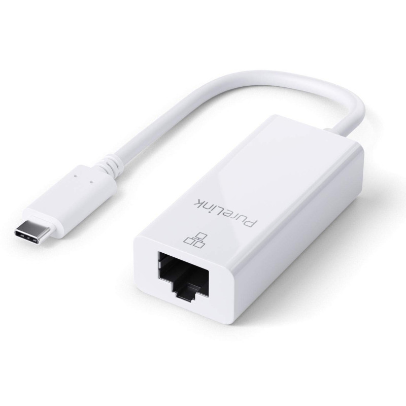 PureLink Adaptateur USB-C à Ethernet - Gigabit 1000 Mbps - iSeries 0, 10 m, Blanc PureLink Adaptateur USB-C à Ethernet - Gigabit 1000 Mbps - iSeries 0, 10 m, Blanc