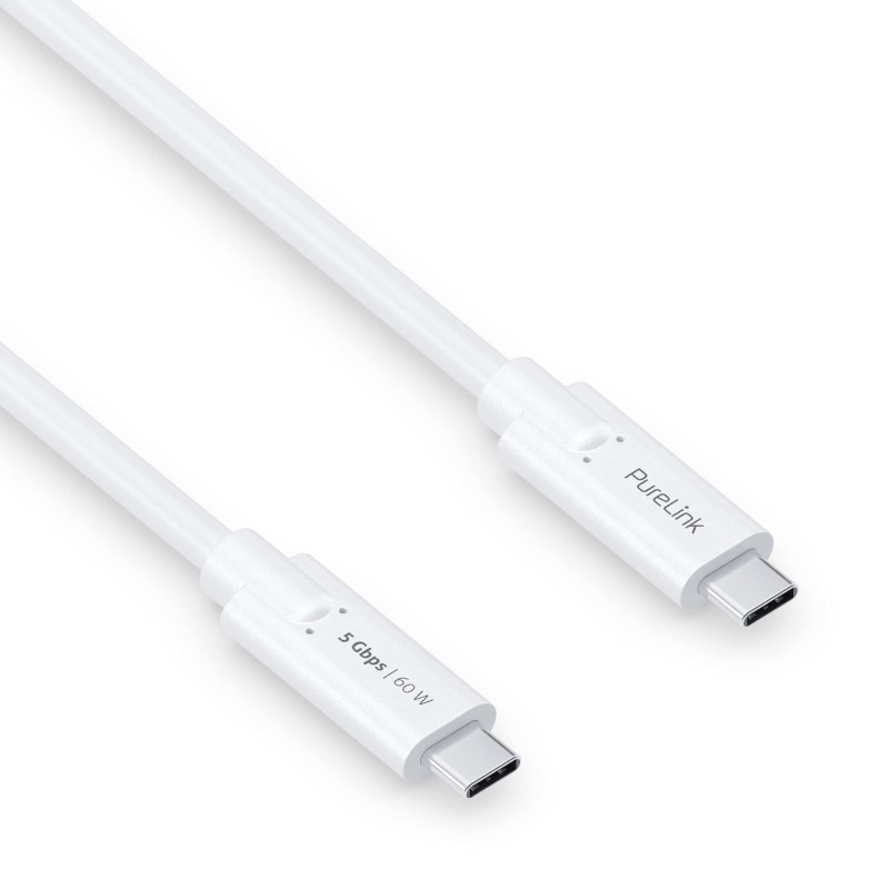 PureLink Câble USB-C vers USB-C, USB 3.1 Gen 1 avec transfert de données 5 GO/s, blanc, 1,50 m PureLink Câble USB-C vers USB-C, USB 3.1 Gen 1 avec transfert de données 5 GO/s, blanc, 1,50 m